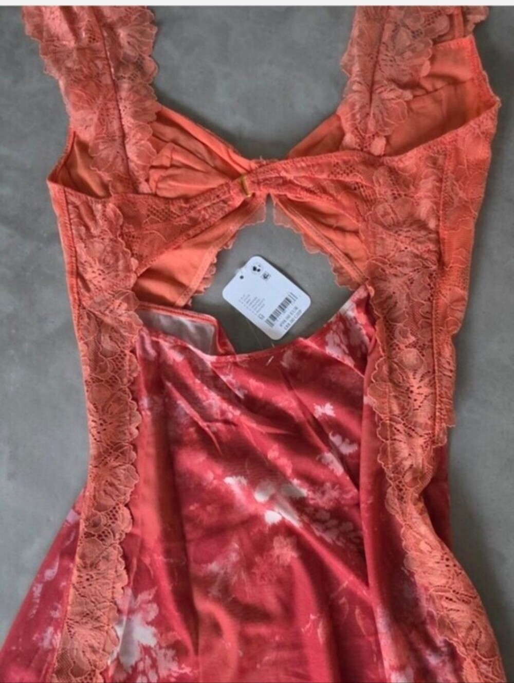 Free People ($160) Suddenly Fine Maxi Slip Dress Floral Print With Lace Trim NWT - Picture 5 of 8